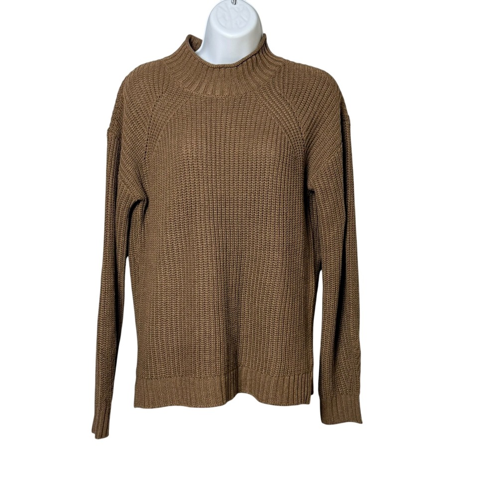 78&SUNNY Coastal Funnel Neck Sweater Cocoa Brown Knit S101298 Womens Medium NEW